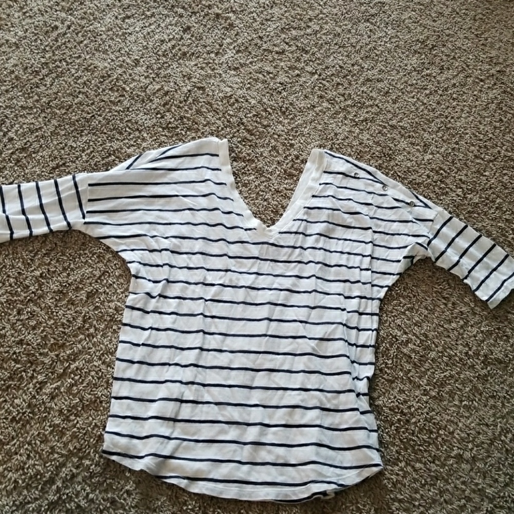 Double v neck (front and back) 3/4 length shirt